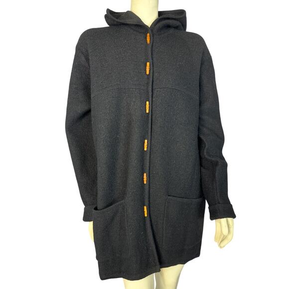 Vintage Karen Scott cardigan 100% Wool Wooden Toggle made Australia size large - Picture 1 of 16